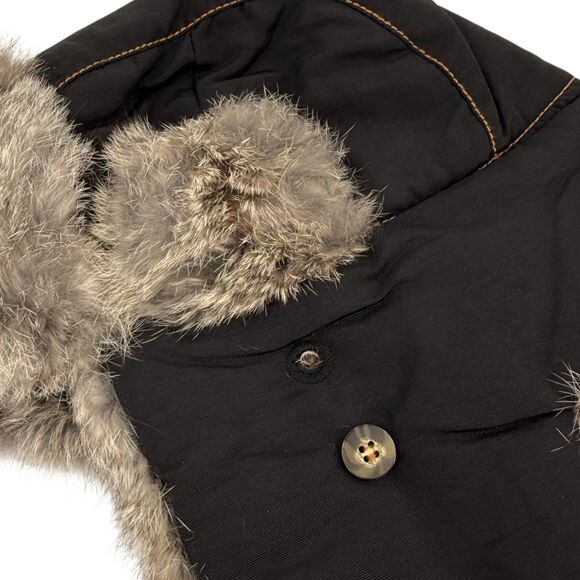 Mad Bomber Supplex Insulated Bomber Hat Gray Rabbit Fur Black XL - Picture 5 of 11